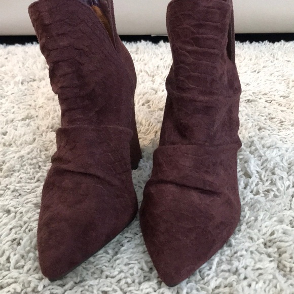 Miim Shoes - Miim suede snakeskin distressed bootie NWOT